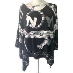 California Caftans Womens Tunic Black One Size Pure Silk Alexander McQueen USA